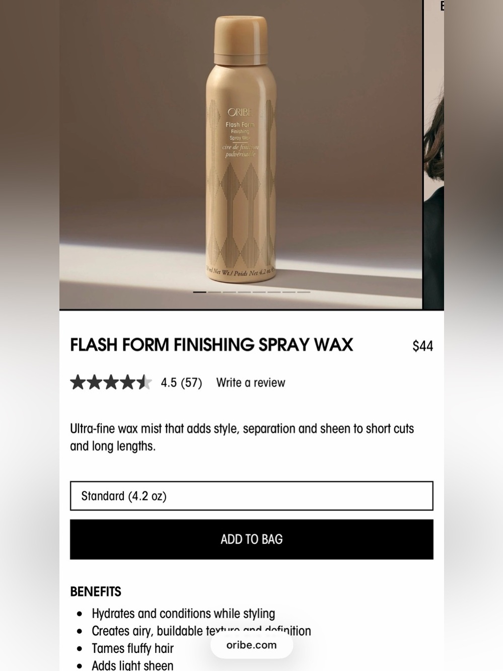Oribe Flash Form Finishing Spray Wax - gold